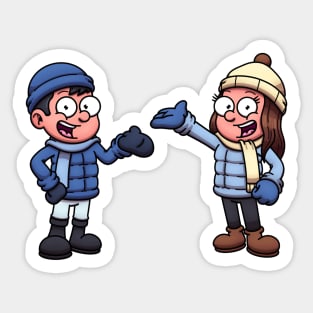 Winter Kids Sticker